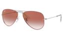 Ray-Ban Junior Aviator RJ9506S Sunglasses Silver on Top Red Red Mirrored Red Lenses 274/V0