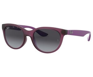 Ray-Ban Junior RJ9068S Kids Sunglasses Rubber Transp Fuxia Grey Gradient Dk Grey Lenses 70568G