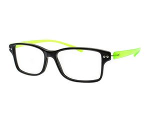 iGreen V4.28-C02 Kids Eyeglasses Shiny Black/Matt Acid Green