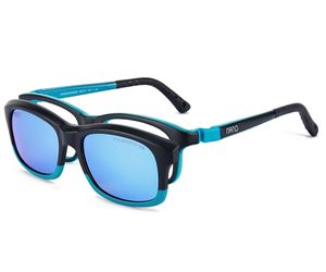 Nano Arcade Solar Clip Kids Eyeglasses Black/Turquoise