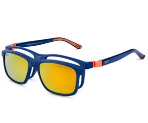 Nano Fanboy Solar Clip 3.0 Kids Eyeglasses Matte Navy/Orange