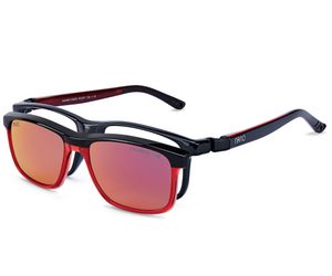 Nano Fanboy Solar Clip 3.0 Kids Eyeglasses Black/Red