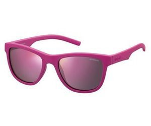 Polaroid Kids PLD-8018/S Sunglasses Polarized Dark Pink/Brown Mirror 0CYQ-AI