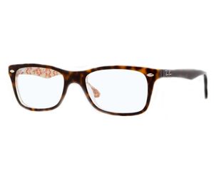 Ray-Ban Eyeglasses RX5228-5057 Dark Havana on Beige Texture